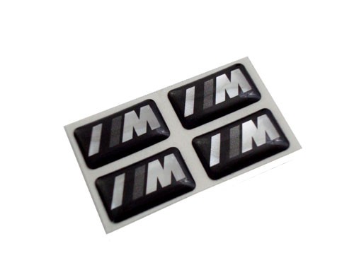 ///M Power Greyscale Small Rectangular Emblem Decals