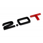 Gloss Black / Red AUDI 2.0T Rear Emblem
