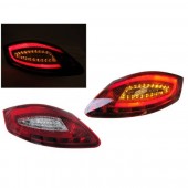 981 Style Red / Clear Light Bar LED Taillights for 987 Boxster & Cayman